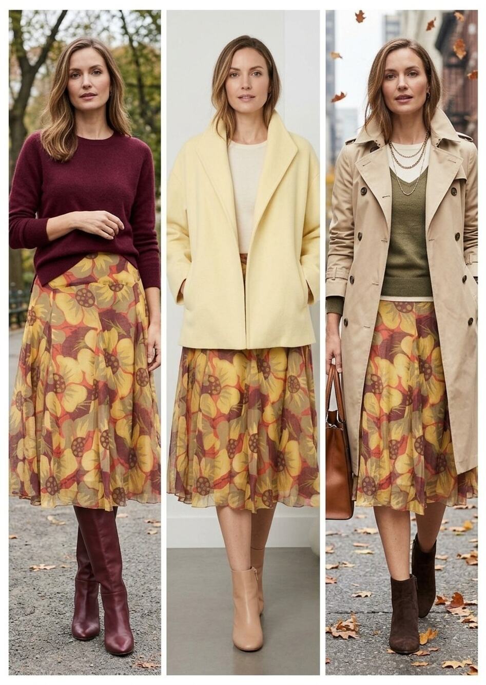 Nic & Zoe Womens Yellow Floral Sheer Layered Sunflower Pleated Midi Skirt size-6